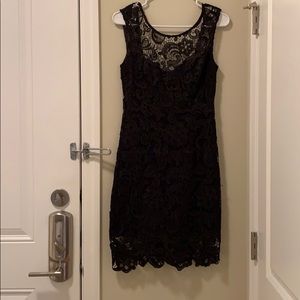 Mid Length Black Cocktail Dress.